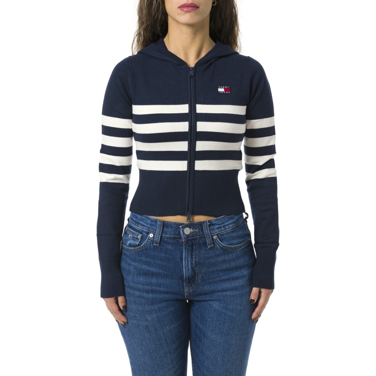 Maglia con zip e cappuccio Tommy Jeans