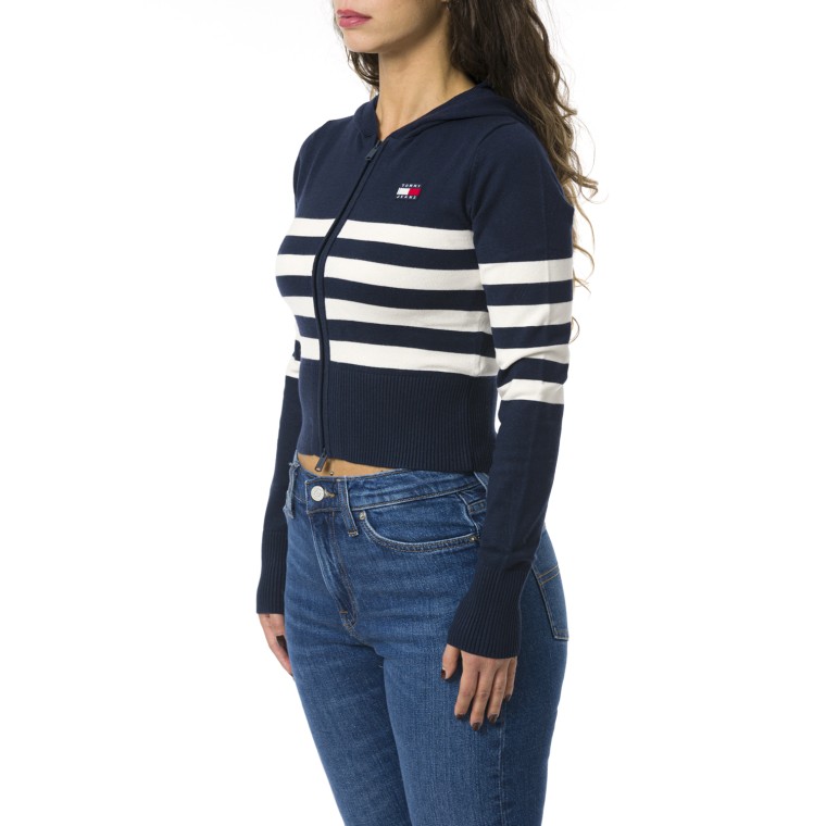 Maglia con zip e cappuccio Tommy Jeans