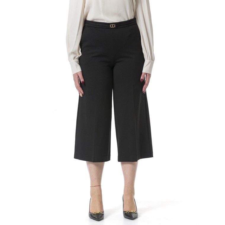 Pantaloni cropped con cinturino Oval T Twinset