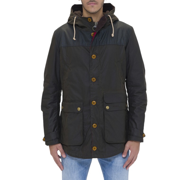 Parka cerato con cappuccio Barbour