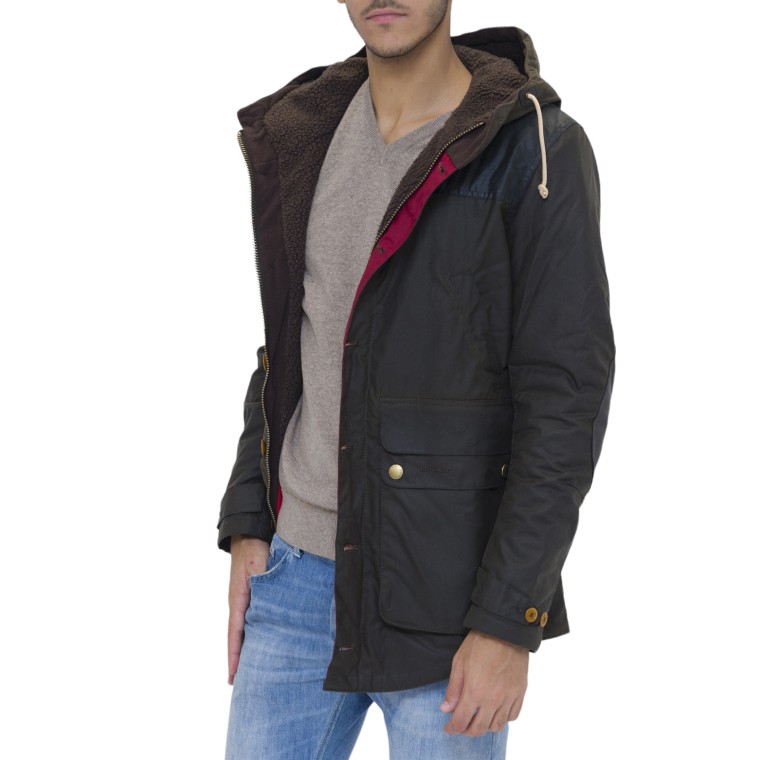 Parka cerato con cappuccio Barbour