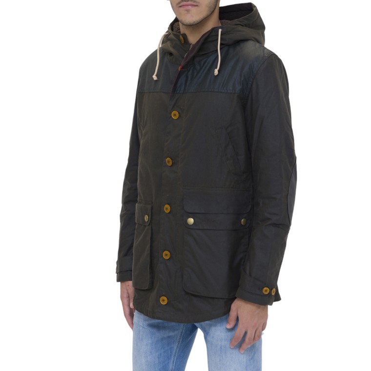 Parka cerato con cappuccio Barbour