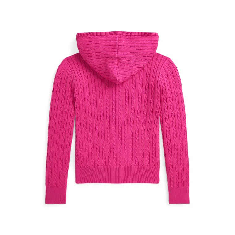 Maglia a trecce con zip e cappuccio Polo Ralph Lauren bambina