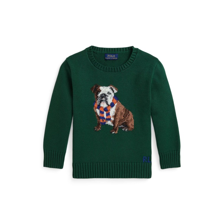 Maglia con cane a intarsi Polo Ralph Lauren bambino