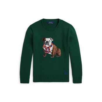 Maglia con cane a intarsi Polo Ralph Lauren bambino