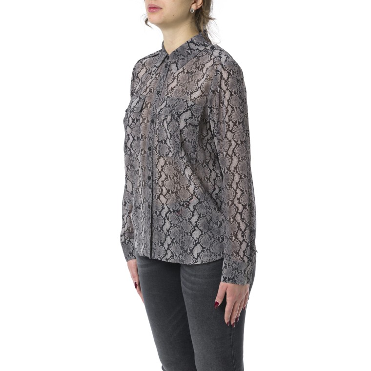 Camicia in georgette con stampa serpente