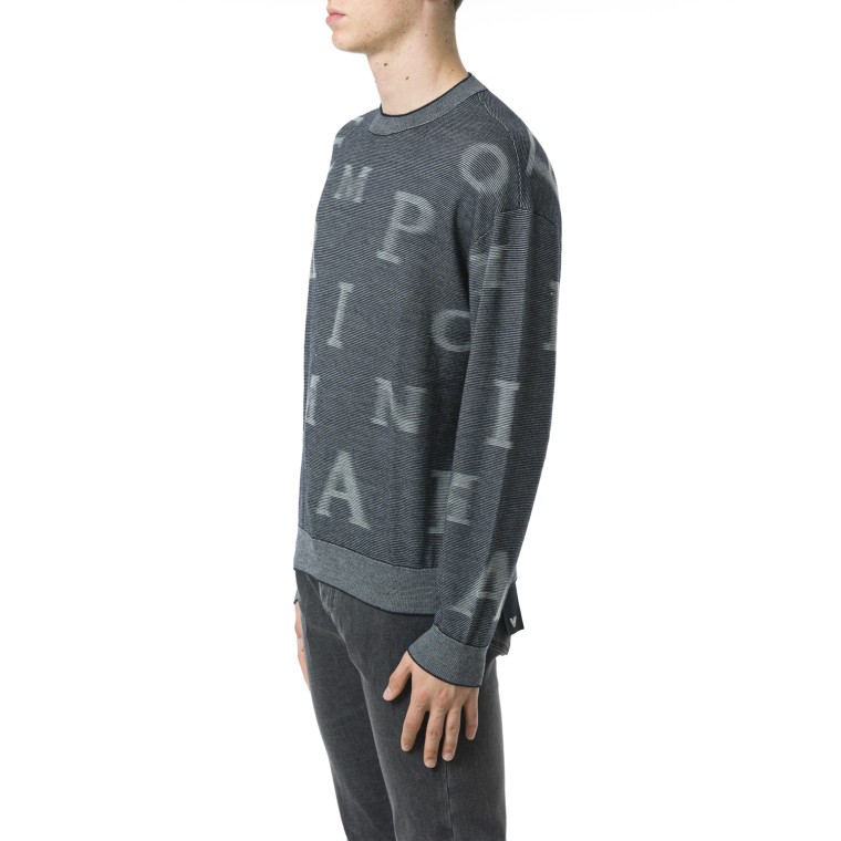 Pullover Emporio Armani con logo effetto sfocato