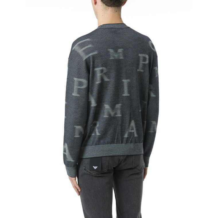 Pullover Emporio Armani con logo effetto sfocato