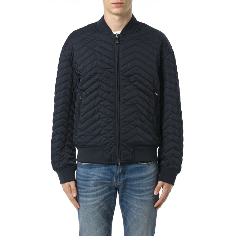 Bomber reversibile Emporio Armani in raso tecnico trapuntato