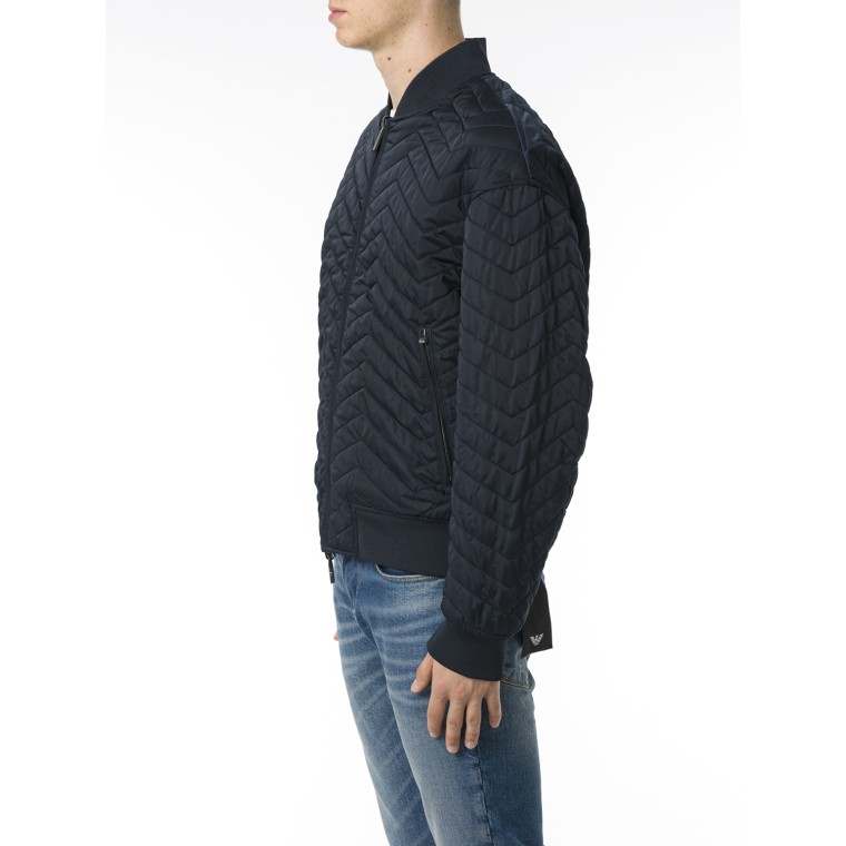 Bomber reversibile Emporio Armani in raso tecnico trapuntato