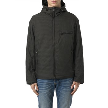 Blouson in nylon con zip e cappuccio Emporio Armani