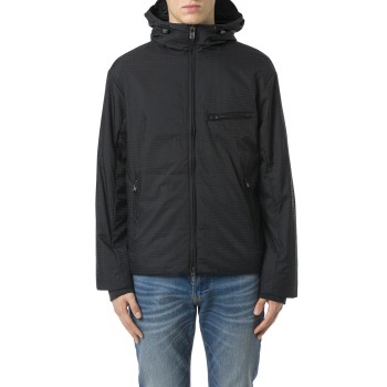 Blouson in nylon con zip e cappuccio Emporio Armani