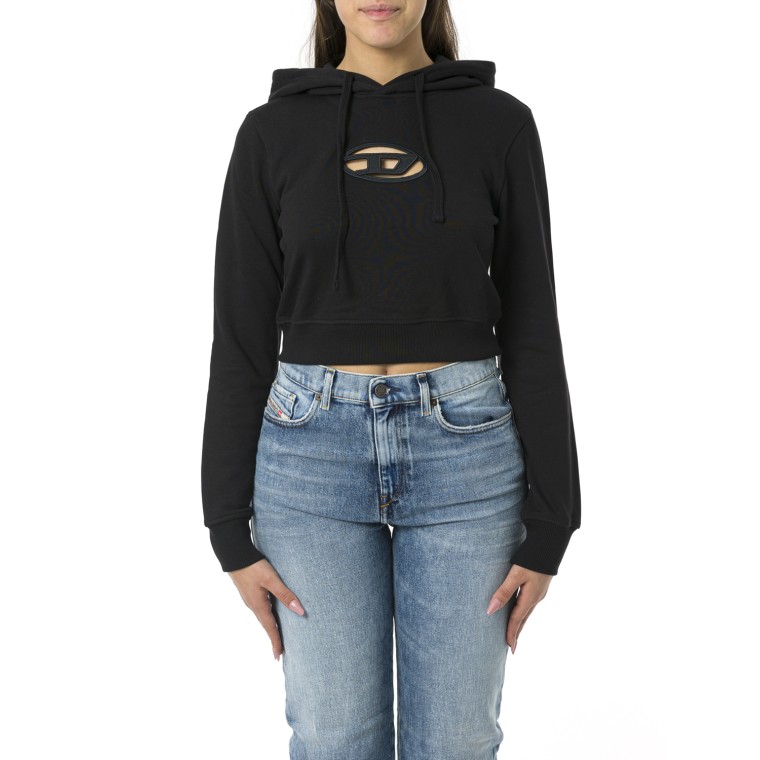 Felpa cropped con logo cut-out Diesel