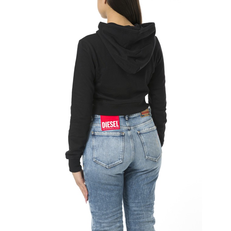 Felpa cropped con logo cut-out Diesel