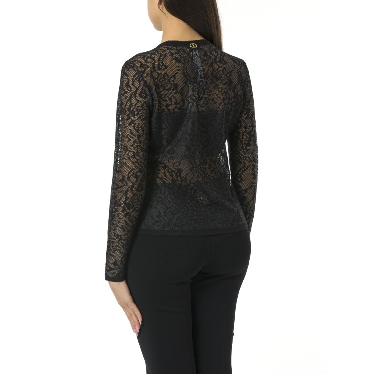 Maglia jacquard effetto pizzo Twinset