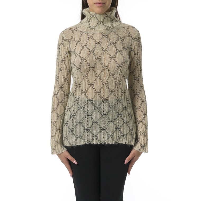 Maglia dolcevita in misto mohair stampato Twinset