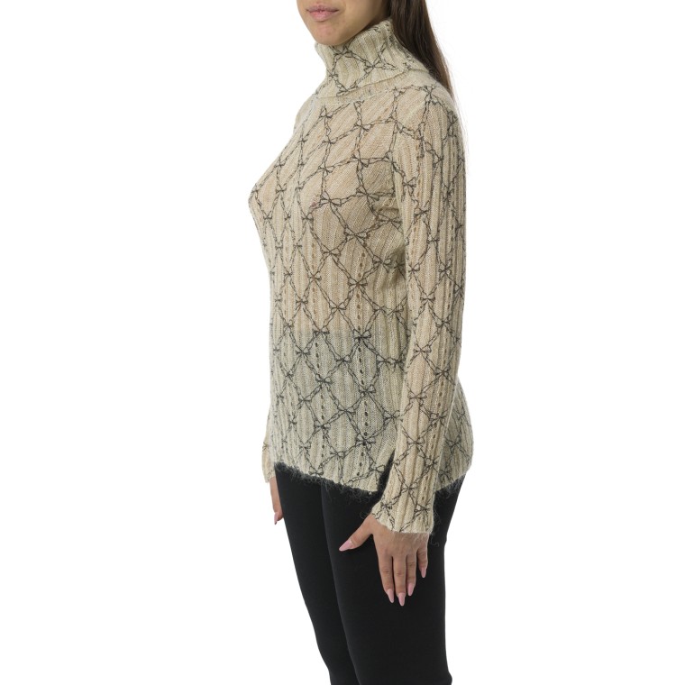 Maglia dolcevita in misto mohair stampato Twinset