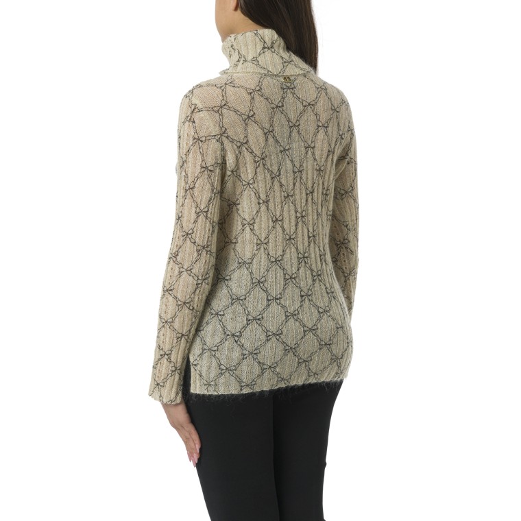 Maglia dolcevita in misto mohair stampato Twinset