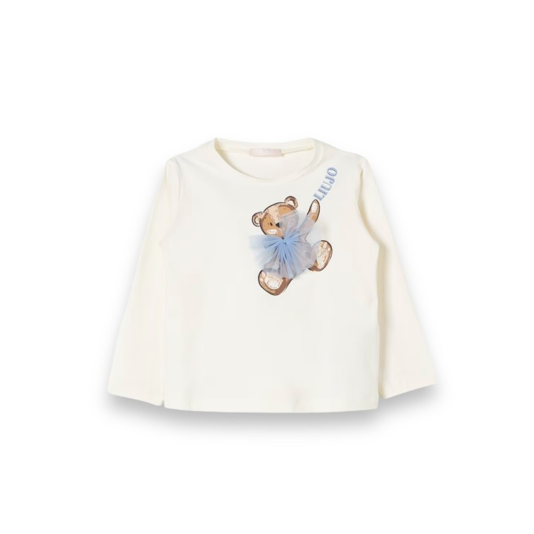 T-shirt Liu Jo Kids con fiocco e strass