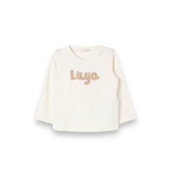 T-shirt con logo e strass Liu Jo Kids