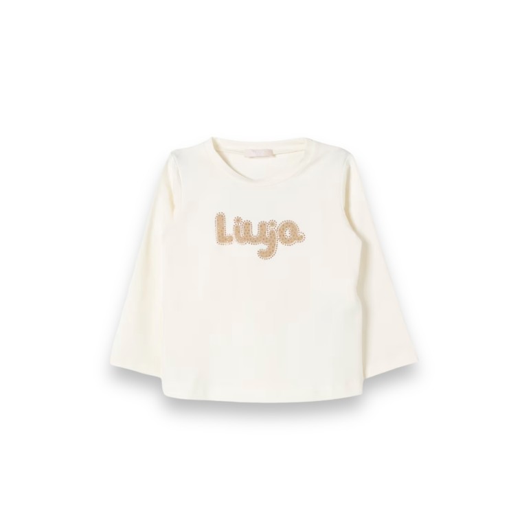 T-shirt con logo e strass Liu Jo Kids