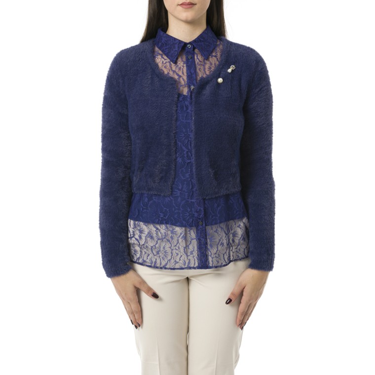 Cardigan con spilla gioiello Pennyblack