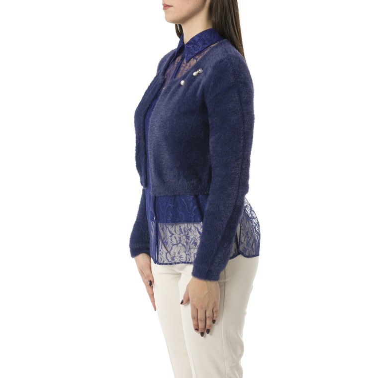 Cardigan con spilla gioiello Pennyblack