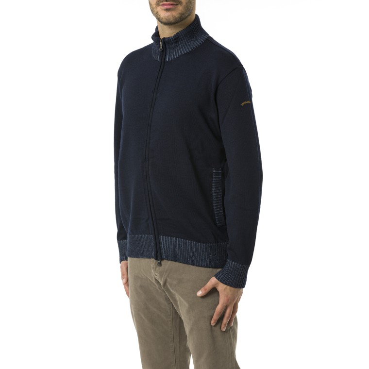 Cardigan full zip Paul & Shark in maglia di lana 