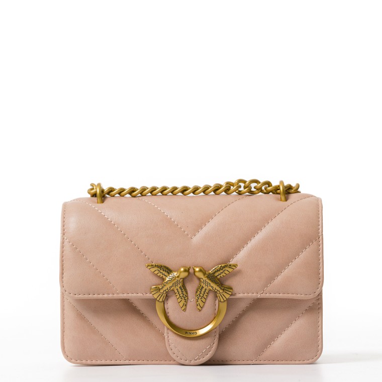 Borsa Pinko Love One Mini in pelle effetto used