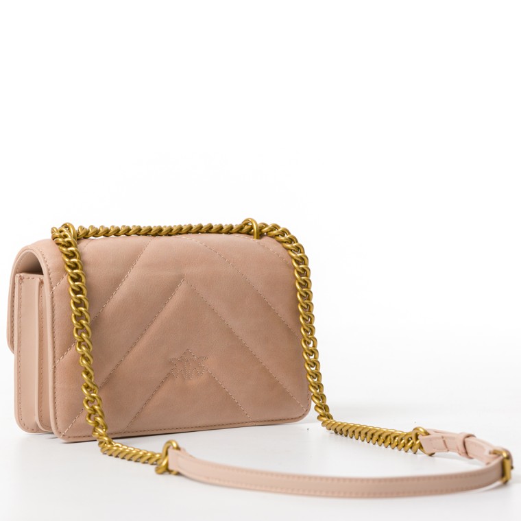 Borsa Pinko Love One Mini in pelle effetto used