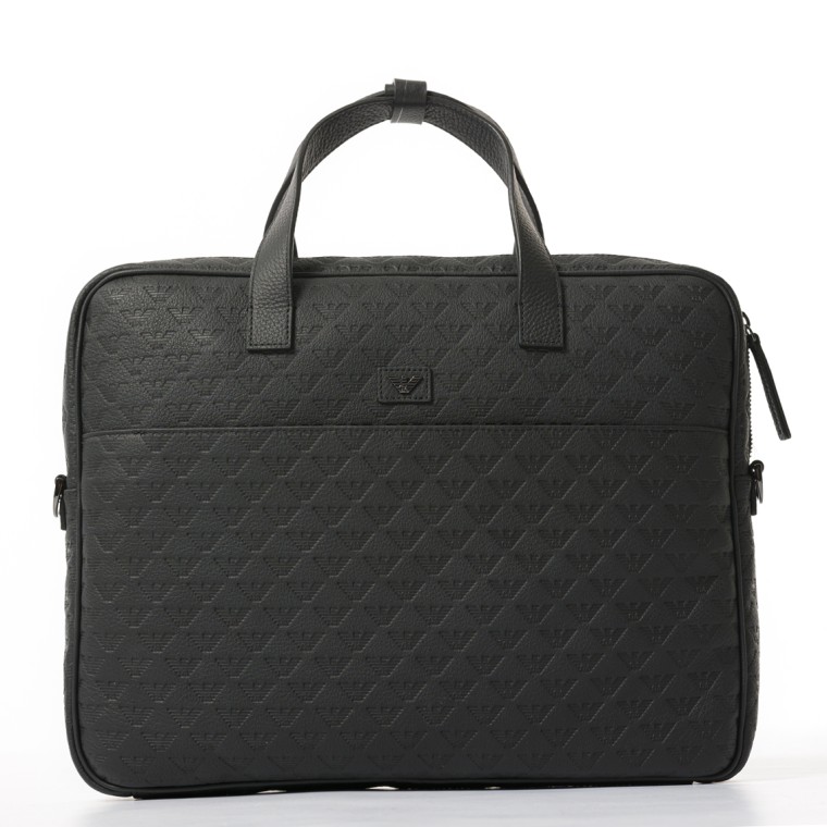 Valigetta in pelle monogram Emporio Armani