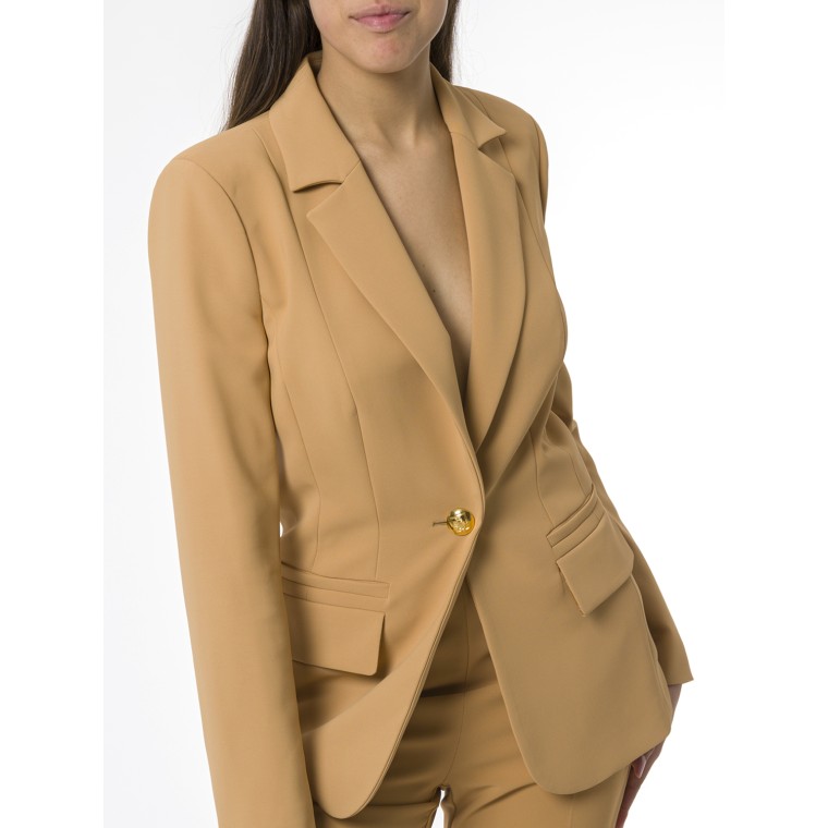 Tailleur in crêpe stretch con giacca sfiancata e pantalone dritto Elisabetta Franchi