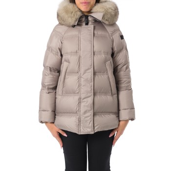 Takan Puffer Jacket con cappuccio bordato in Pelliccia...