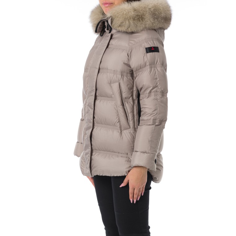 Takan Puffer Jacket con cappuccio bordato in Pelliccia Peuterey