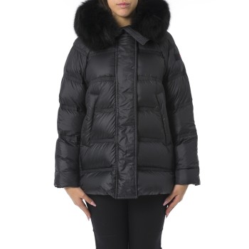 Takan Puffer Jacket con cappuccio bordato in Pelliccia...