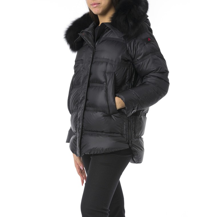 Takan Puffer Jacket con cappuccio bordato in Pelliccia Peuterey