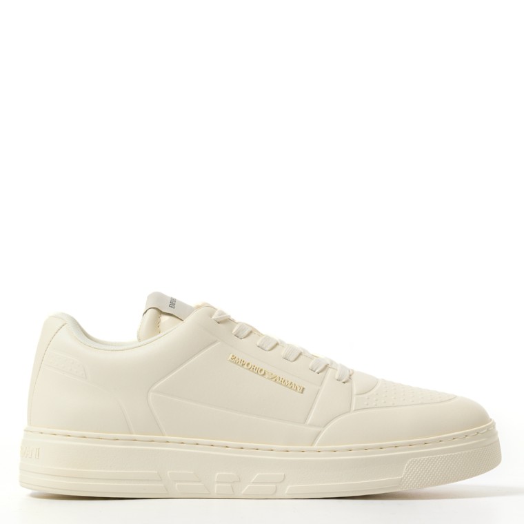 Sneakers in pelle con logo Emporio Armani