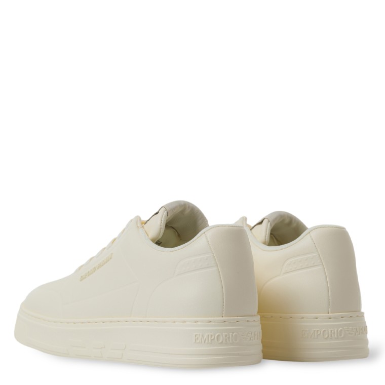 Sneakers in pelle con logo Emporio Armani