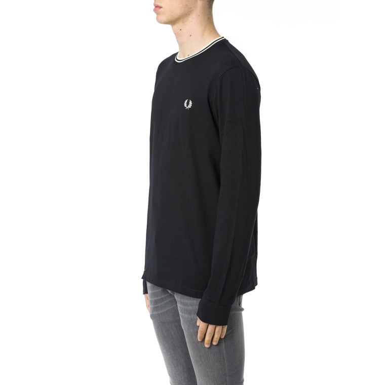 T-Shirt Con Doppia Riga Fred Perry