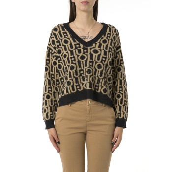 Maglia con logo jacquard Liu Jo