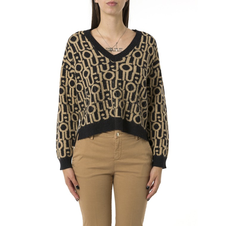 Maglia con logo jacquard Liu Jo