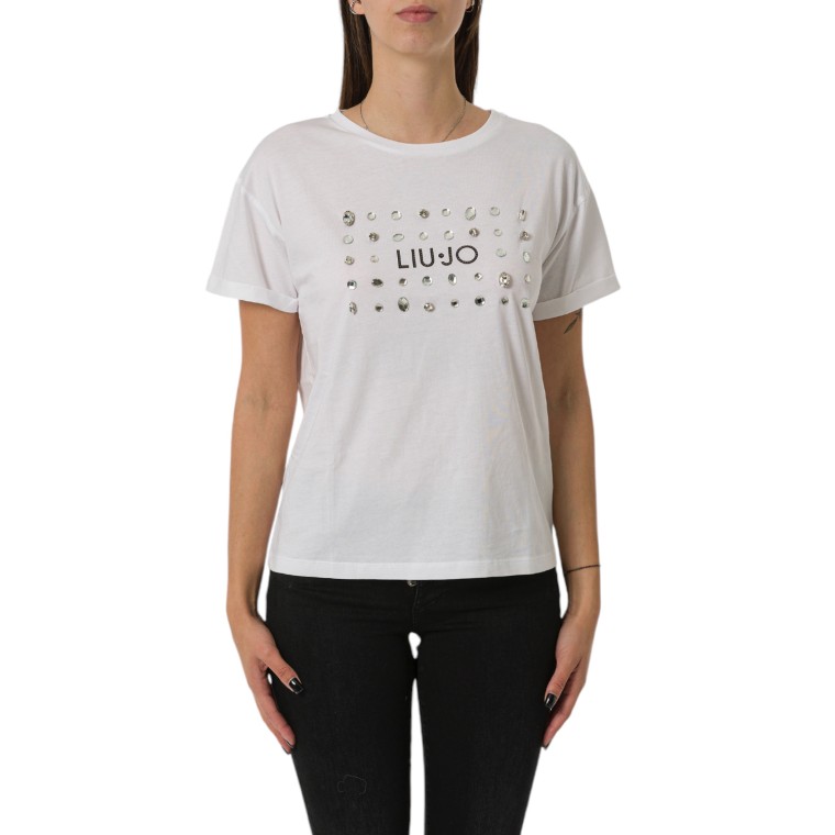 T-shirt con applicazioni Liu Jo