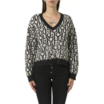 Maglia con logo jacquard Liu Jo