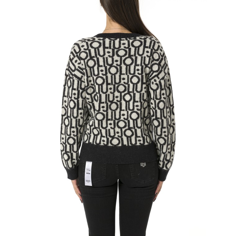 Maglia con logo jacquard Liu Jo