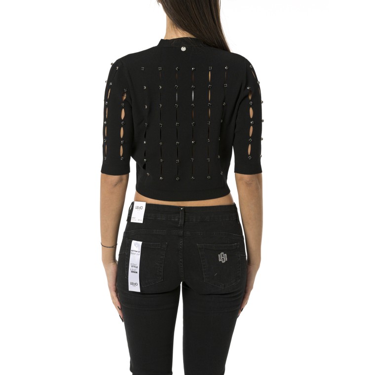 Maglia cut out con strass Liu Jo