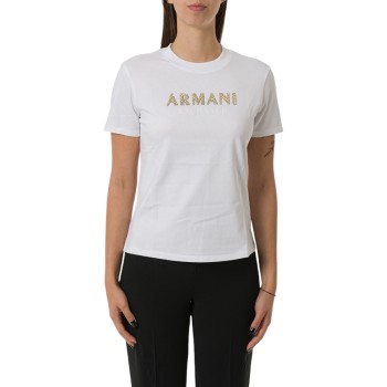 T-shirt con logo in strass Armani Exchange