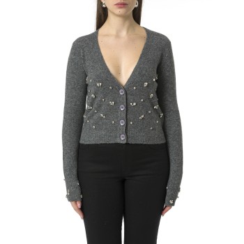 Cardigan i Blues con strass e scollo a V