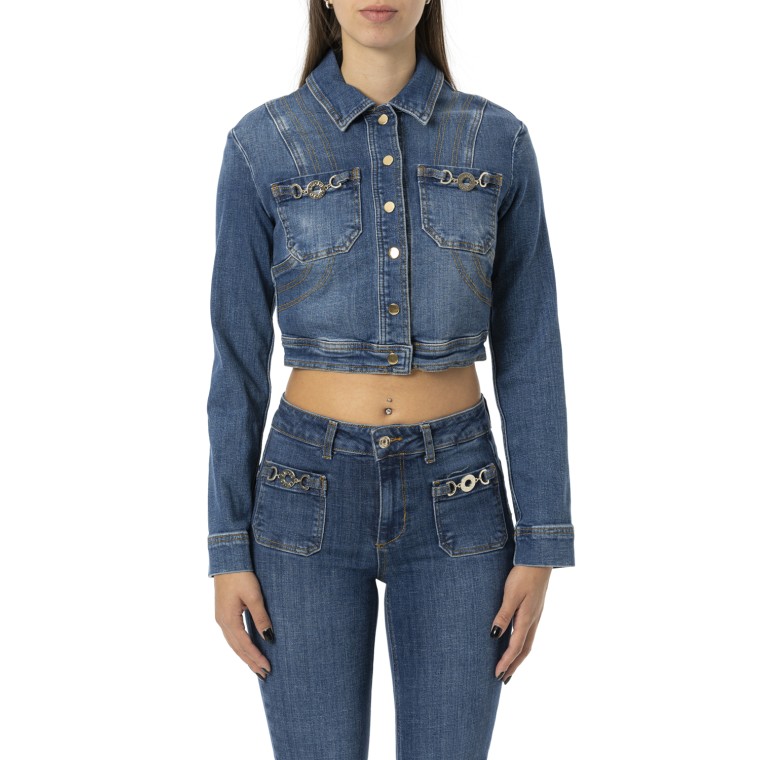 Giubbino in denim con catene Liu Jo