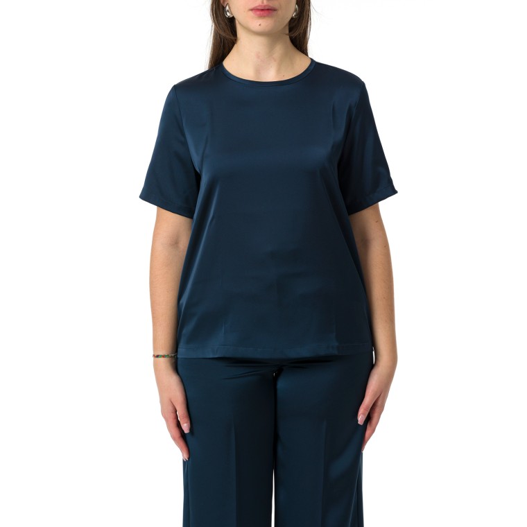 Blusa in raso fluido i Blues