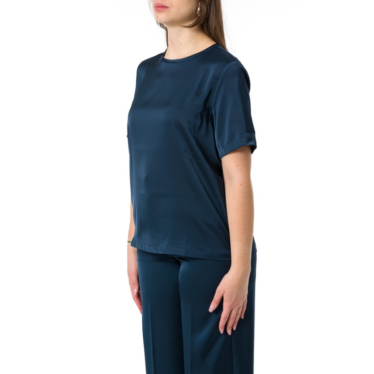 Blusa in raso fluido i Blues